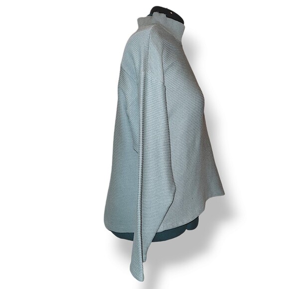 Madewell Funnelneck Drop Shoulder Top Blue Oversized Lagan Look Size M - Picture 4 of 7